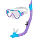Body Glove Grape Adult Mask and Snorkel Combo for Snorkeling Diving and Swimming-Adult-Tempered Glass-Silicone-Flex Tube-Snorkel Dry top-Splash Guard-