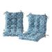 Indigo Lattice 42 x 21 in. Outdoor Tufted Chair Cushion (set of 2) by Greendale Home Fashions