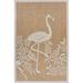 Laddha Home Designs 7.75 x 9.75 Beige and Tan Flamingo Rectangular Outdoor Area Throw Rug