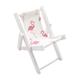 OUNONA 1Pc Mini Wooden Beach Chair Model Toy Delicate Mobile Phone Holder Creative Funny Mini Lounge Deck Chair Adornment (Flamingo Pattern)