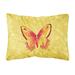 Carolines Treasures 8857PW1216 Butterfly on Yellow Canvas Fabric Decorative Pillow 12H x16W multicolor