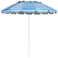 Patiojoy 8 FT Patio Beach Umbrella Sun Shelter w/Sand Anchor & Tilt Air Vent for Garden Beach Backyard Blue