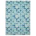 Linon Outdoor Washable Area Rug Collection Blue and Ivory 3 x 5