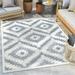 Well Woven Indoor/Outdoor Area Rug 7 10 x 10 6 Keiko Blue Moroccan Tribal