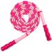 Tutuviw Soft Beaded Jump Rope Adjustable Free Segmented Fitness Skipping Rope for Men Women and Kids Keeping Fit Training Workout and Weight Loss - 9 Feet(Pink)