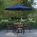 Merrick Lane Navy 9 Round UV Resistant Outdoor Patio Umbrella With Height Lever And 33Â° Push Button Tilt