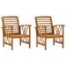 Suzicca Patio Chairs 2 pcs Solid Acacia Wood