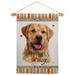 Golden Labrador Retriever Happiness Garden Flag Set Dog 13 X18.5 Double-Sided Yard Banner