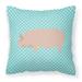 Welsh Pig Blue Check Fabric Decorative Pillow