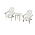 W Unlimited SW1912WTSET3 Oceanic Adirondack Chair Bristro Chair with Adirondack Chairs & 1 End Table White - Set of 2