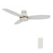 48 3 Blades White and Gold Low Profile Modern Indoor Wifi Ceiling Fan with LED Light and Remote