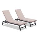 ikayaa Outdoor Chaise Chair Set With Cushions Five-Position Adjustable Aluminum Recliner All Weather For Patio Beach Yard Pool