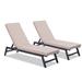 ikayaa Outdoor Chaise Chair Set With Cushions Five-Position Adjustable Aluminum Recliner All Weather For Patio Beach Yard Pool