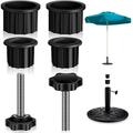 kitwin Umbrella Base Plastic Heavy Duty Umbrella Stand Round Weather Resistant Umbrella Standing Deck Replacement Parts with M8 Screws for Outdoor Garden Yard Deck Porch