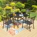 Sophia & William 5 Pcs Metal Patio Dining Set Outdoor Stackable Chairs and Square Table