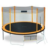 SkyBound 14ft Toddlers Trampoline Outdoor Trampoline for Kids and Adults with Safety Enclosure Net and Top Cover Orange