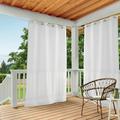Exclusive Home Curtains Indoor/Outdoor Solid Cabana Grommet Top Curtain Panel Pair 54x84 Winter White