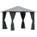 Outsunny 10 x 10 Patio Gazebo Tent Canopy with Sidewalls & Mesh Black