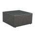 Aluminum & Wicker Outdoor Patio Sectional Coffee Table with Glass Top- Grey