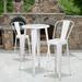 Flash Furniture Commercial Grade 24 Round White Metal Indoor-Outdoor Bar Table Set with 2 Cafe Stools