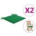 Festnight Garden Chair Cushions 2 pcs Green15.7 x15.7 x1.2 Fabric