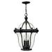 3 Light Large Outdoor Hanging Lantern in Traditional-Glam Style 14 inches Wide By 20 inches High-Museum Black Finish Bailey Street Home 81-Bel-3001742