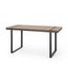 GDF Studio Mora Outdoor Aluminum Dining Table Natural and Gray