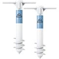 Beachr 9.5 in Beach Umbrella Sand Anchor One Size Fits All Safe Stand for Strong Winds - 2 Pack - White