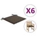 Anself 6 Piece Garden Chair Cushions Fabric Seat Cushion Patio Chair Pads Taupe for Outdoor Furniture 19.7 x 19.7 x 1.2 Inches (L x W x T)