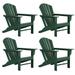 Portside Classic Outdoor Adirondack Chair (Set of 4) in Dark Green