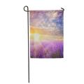 KDAGR Sunset Over Summer Lavender Field Looks Like in Provence France Beautiful Garden Flag Decorative Flag House Banner 12x18 inch