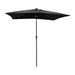 FLAME&SHADE 6.5 x 10 ft Rectangular Solar Powered Outdoor Market Patio Table Umbrella with LED Lights and Tilt Black