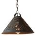 Irvins Country Tinware Hitchcock Shade Light Tin Pendant in Textured Black