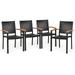 Patiojoy Patio Rattan Dining Armchair 4 Set of Wicker Chair W/Steel Frame Acacia Armrests Indoor&Outdoor