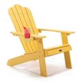 Adirondack Chair with Cup Holder Patio Outdoor Chairs Weather Resistant Lounge Chair Fade-Resistant Backyard Furniture Painted Chair for Lawn Outdoor Patio Deck Garden Porch Lawn