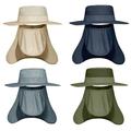 jiaroswwei Moisture-wicking Bucket Hat 360 Degree Protection UV-proof Detachable Breathable Anti-scratch Outdoor Fishing Unisex Cap for Daily Life