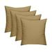RSH Decor Set of 4 - Indoor/Outdoor Solid Tan Decorative Throw/Toss Pillow - (17 x 17 ) Choose Size and Choose Color