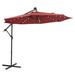 Patio Outdoor Umbrella Hanging Cantilever Umbrella Offset Beach Umbrella 10 FT with 32 LED Solar Lights