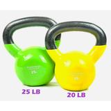 Rainforest Basics Vinyl Coated Cast Iron Kettlebell Weight -Set of 20 LB + 25 LB