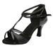 MIASHUI shoes for women Girl Latin Dance Shoes Med-Heels Satin Shoes Party Tango Salsa Dance Shoes