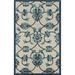 Ox Bay Carrabelle 5 x 8 Off-White Navy and Blue Damask and Floral Outdoor Rug