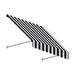 5.38 ft. Santa Fe Twisted Rope Arm Window & Entry Awning Black & White - 44 x 24 in.