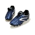 SIMANLAN Men Comfort Mesh Soccer Cleats School Breathable Lace Up Sneakers Running Lightweight Flat Shoe Dark Blue Long Nail 39