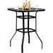 Sophron Metal Patio Glass Bar Dining Table