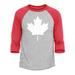 Shop4Ever Men s Canada White Leaf Proud Canadian Flag Raglan Baseball Shirt X-Large Heather Grey/Red