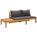 ametoys Patio Bench with Table Dark Gray Cushions Solid Acacia Wood