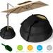 Kuphy Umbrella Base Weight Round 600D Heavy Duty Sand Bags Weatherproof Umbrella Stand Base for Umbrella Outdoor Courtyard