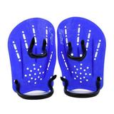 Adjustable Water Sport Aquatic Training Kids&Adult Swimming Hand Paddles Fin Diving Gloves Hand Webbed Gloves Training Water Resistant Paddle Webbed BLUE M