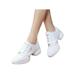 Woobling Women Breathable Dancing Sneakers Lace Up Modern Lightweight Split Sole Dance Shoes White 4