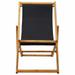 Suzicca Folding Beach Chair Eucalyptus Wood and Fabric Black